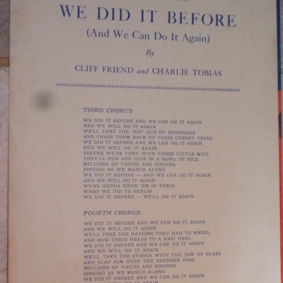 Vintage collectable "We Did It Before and We Can Do It Again" sheet music, 5 pp - Picture 2 of 3